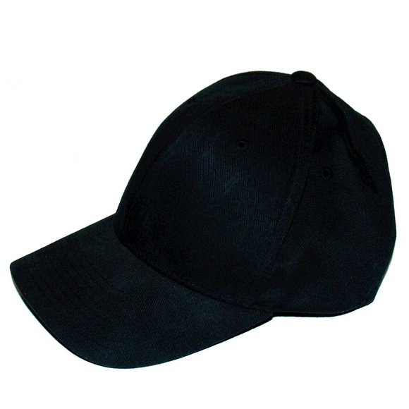 Black with White Skull Logo Flexfit Organic Cotton Baseball Cap  Size S-M - Picture 4 of 9